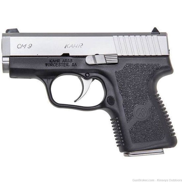 Kahr CM9 Pistol with Night Sights 9mm 3.1 in. Two Tone Black and Stainless -img-0