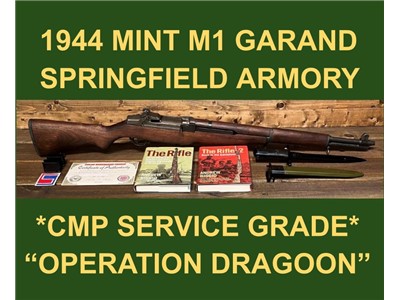 M1 GARAND 1944 SPRINGFIELD CMP SERVICE GRADE  EXC. BORE MINT WW2 GARAND