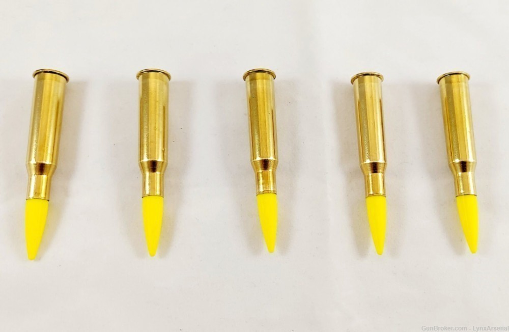 7.62x54R Brass Snap caps / Dummy Training Rounds - Set of 5 - Yellow-img-2