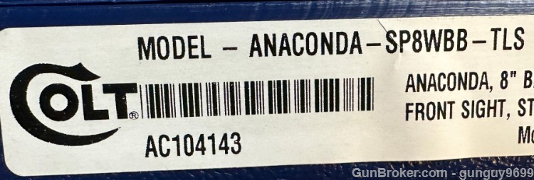 No ReSeRvE Colt Anaconda TALO Exclusive 44 Mag 8" 6 Rd-img-28