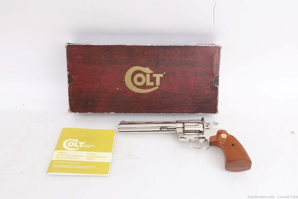 Colt Diamondback 22lr 22 Long Rifle 6" Nickel UNFIRED w/ Factory Box 1981 -img-0
