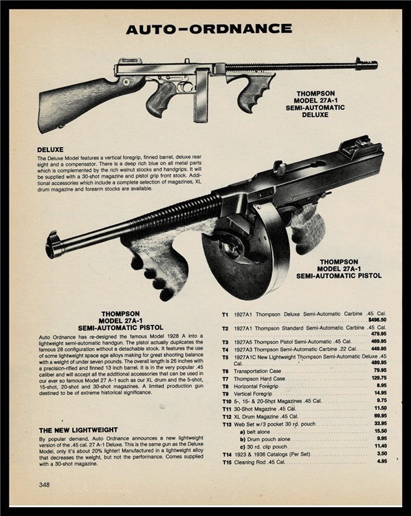 1984 THOMPSON 27A-1 Rifle & Pistol PRINT AD Vintage Advertising-img-0