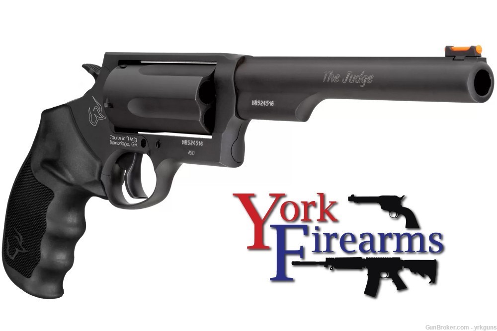 Taurus Judge Magnum 45LC/410 6.5" Blk Fiber Optic Revolver NEW 2-441061MAG-img-3