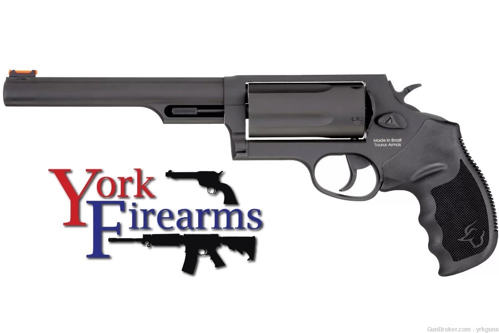 Taurus Judge Magnum 45LC/410 6.5" Blk Fiber Optic Revolver NEW 2-441061MAG-img-1