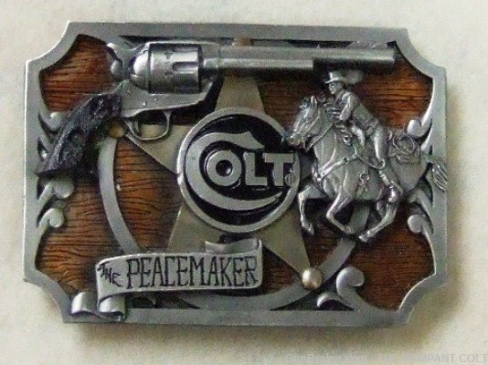 1999 Colt Peacemaker Cowboy Rider Buckle Bronze Finish-img-0