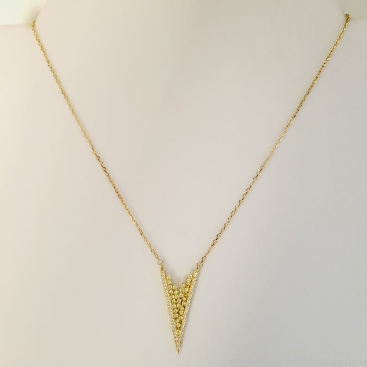 Yagi Designs Necklace. Simulated Diamonds.  Yellow Gold.  Y14. *REDUCED*-img-2