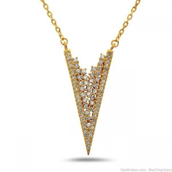 Yagi Designs Necklace. Simulated Diamonds.  Yellow Gold.  Y14. *REDUCED*-img-0