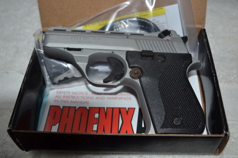 Phoenix Arms HP22A 22LR s/a pistol, 3" barrel satin nickel finish NIB-img-0