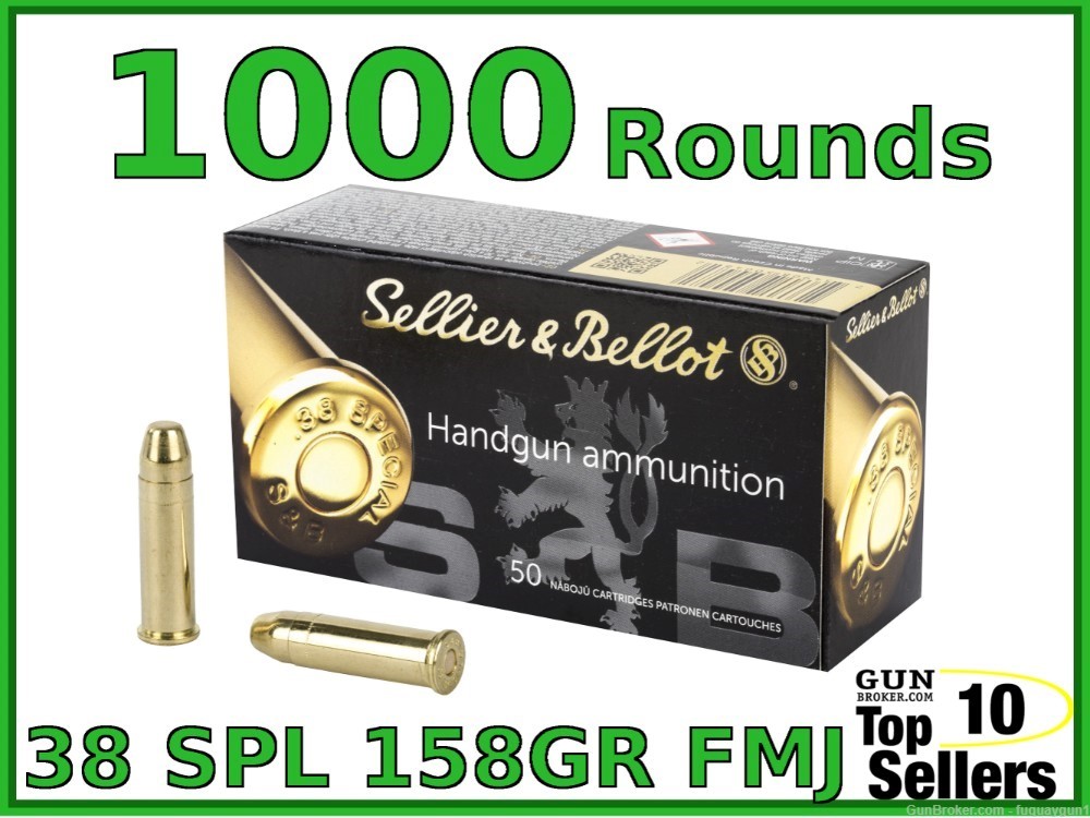 S&B 38 Special 158 GR FMJ SB38P 1000CT-img-0