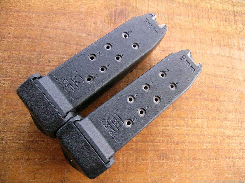 Glock 26 9mm Factory Magazine W/Pearce +1 Grip Extension 11rd Lot of 2-img-2
