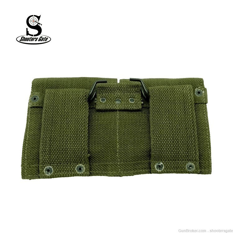 Reproduction Mosin Nagant Canvas OD Green Military Ammo Dual Clip Pouch-img-1