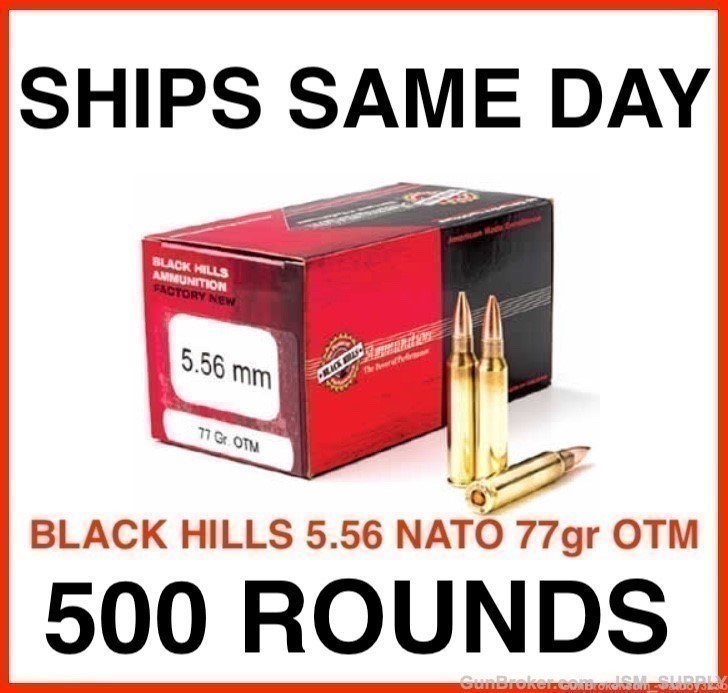 500 Rounds - Black Hills 5.56mm MK262 Mod 1 Ammo NATO 77 Grain OTM-img-1