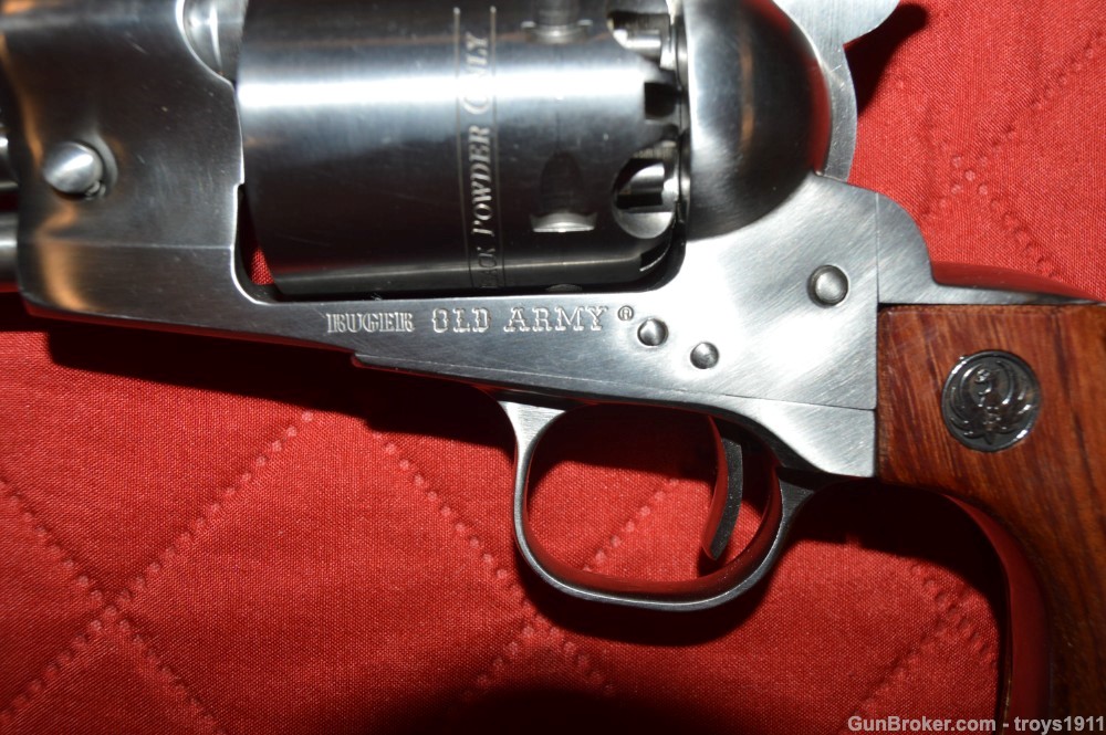 Ruger Old Army 44 Blackpowder revolver with El Paso Saddlery rig Stainless -img-13