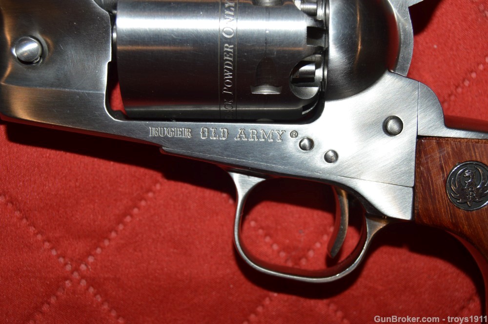 Ruger Old Army 44 Blackpowder revolver with El Paso Saddlery rig Stainless -img-32