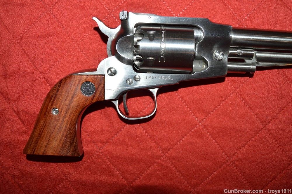 Ruger Old Army 44 Blackpowder revolver with El Paso Saddlery rig Stainless -img-35