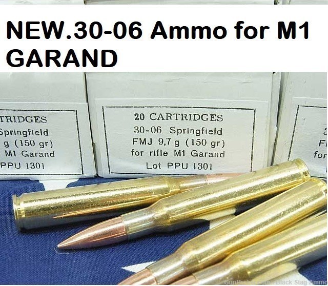 20 rds PPU .30 06 M2 Ball ammo for M1 Garand Brass 150gr SALE-img-0