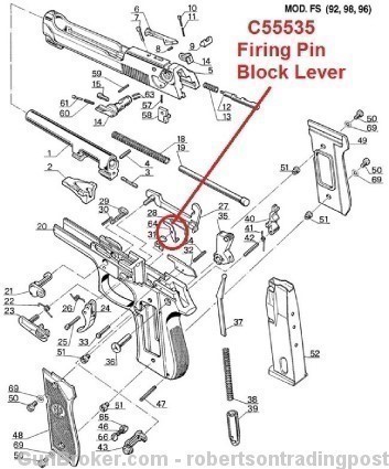 Beretta 92 96 Any 90 Firing Pin Block Lever C55535-img-3