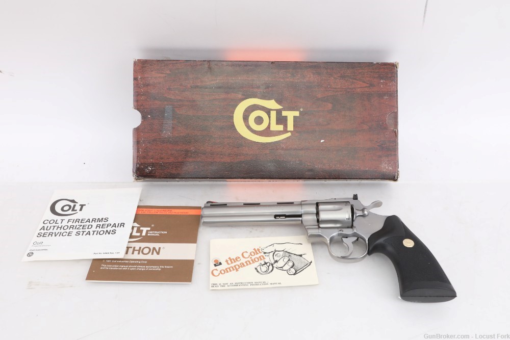 Colt Python 357 Magnum 6" Stainless w/ Factory Box UNFIRED 1985 No Reserve!-img-0