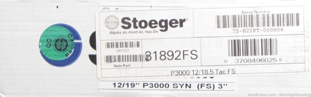 Stoeger Industries P3000 Freedom Series 18.5" 12-GA 3" Pump-Action 31892FS-img-15