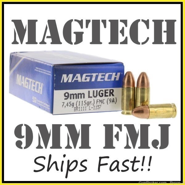 50rds Magtech 9mm Luger 115 grain FMJ 9A Premium target + FAST SHIPPING-img-0