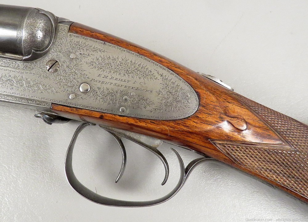 E M REILLY LONDON MATCHED PAIR Side By Side Shotgun 12 Gauge Cased NICE C&R-img-107