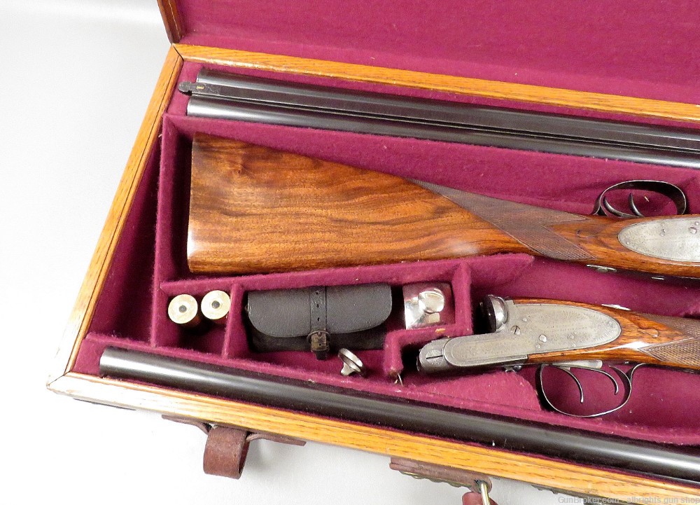 E M REILLY LONDON MATCHED PAIR Side By Side Shotgun 12 Gauge Cased NICE C&R-img-2