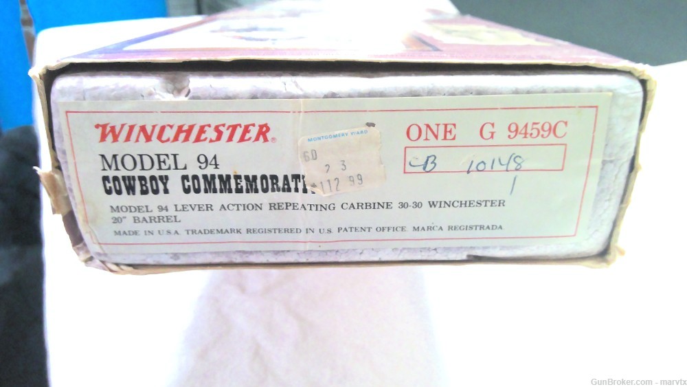 Winchester COWBOY Commemorative 94 30-30 win Carbine ( NOS 1970 ) Unfired) -img-50