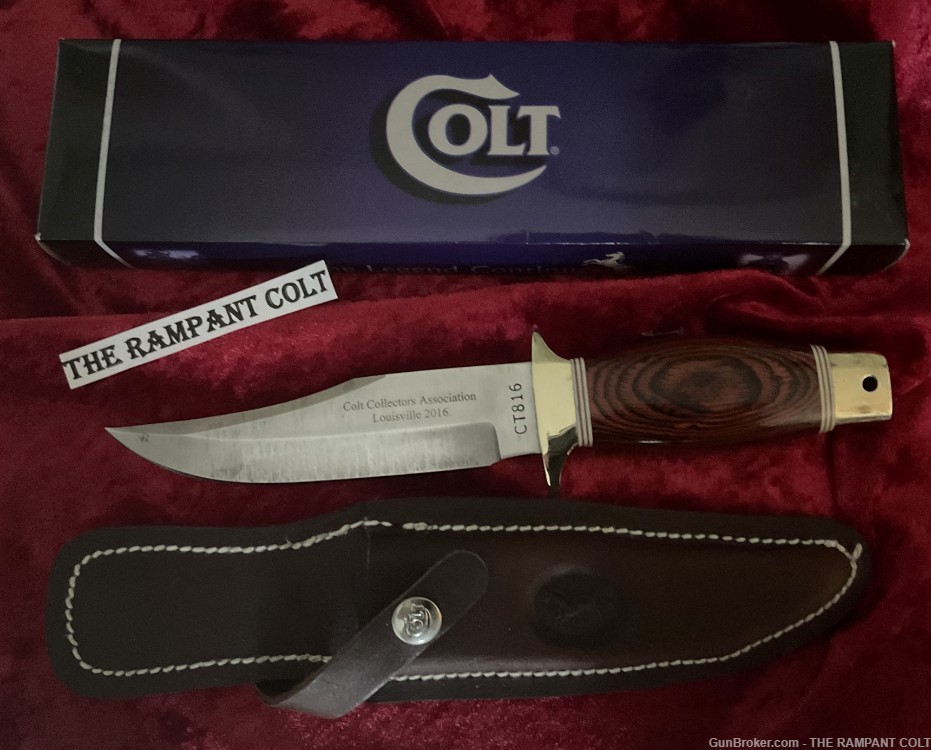 2016 Colt Collectors Association CT816 Knife, Sheath, Box New Condition-img-0
