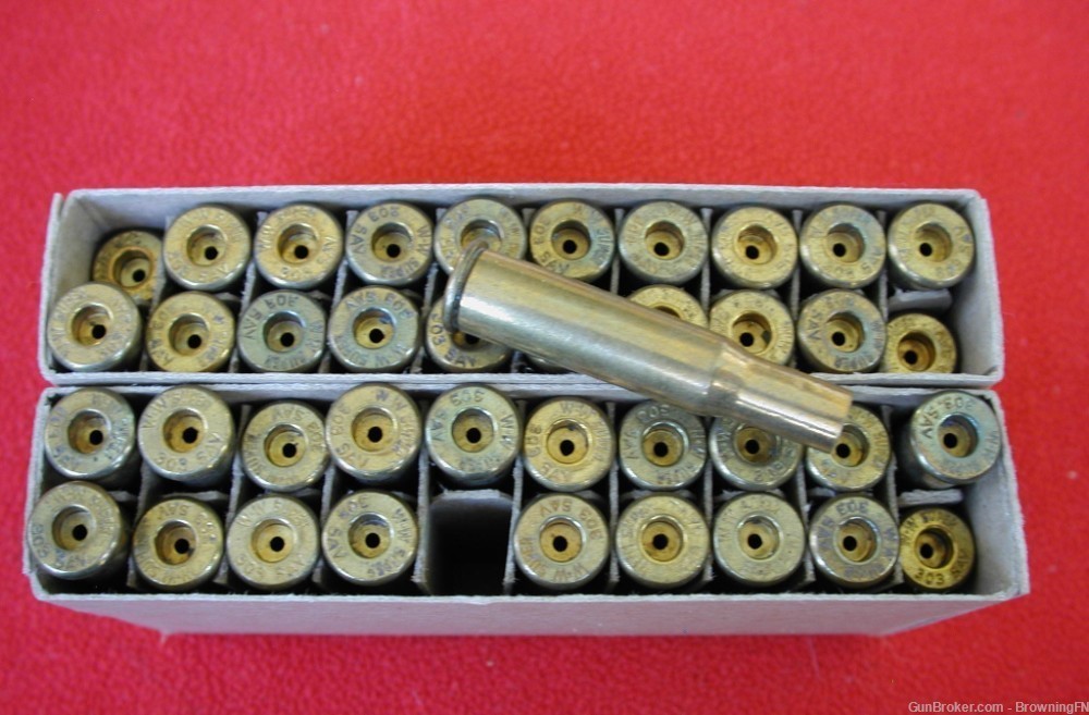 2 Vintage Boxes Winchester .303 Savage Un-Fired Brass Cases 40 Cases-img-4