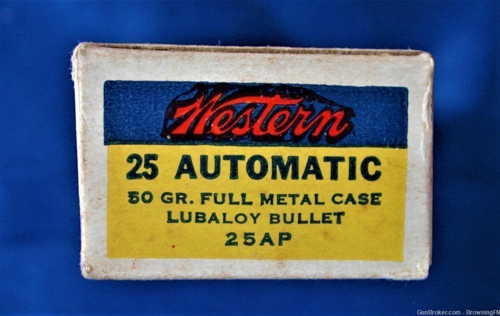  Rare Western Bullseye Box .25 acp 6.35mm Winchester Colt Browning etc-img-3