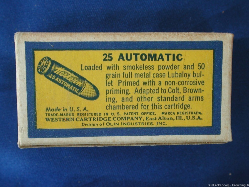  Rare Western Bullseye Box .25 acp 6.35mm Winchester Colt Browning etc-img-6