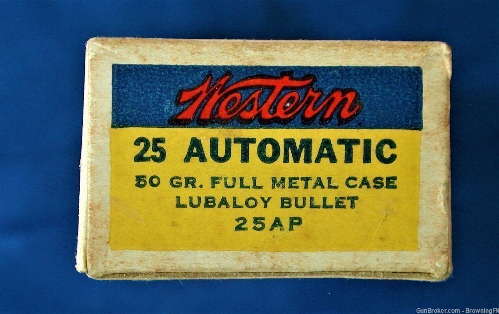  Rare Western Bullseye Box .25 acp 6.35mm Winchester Colt Browning etc-img-2