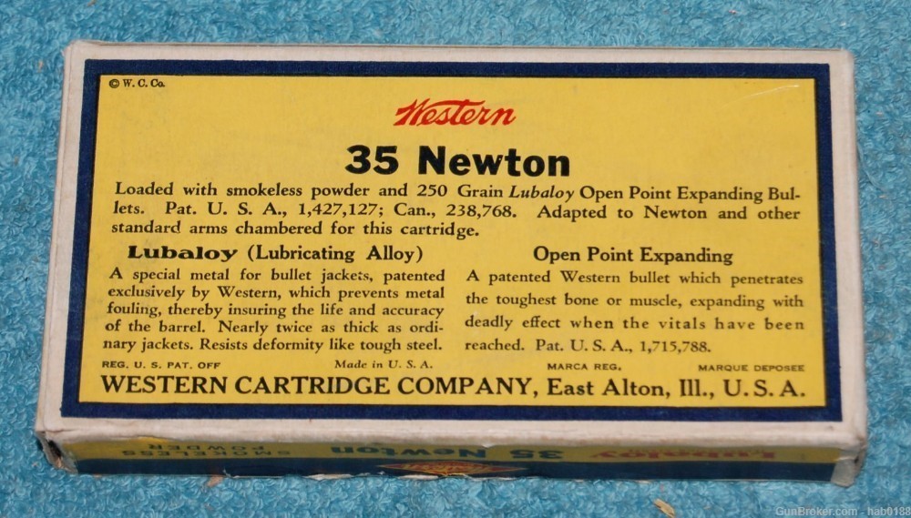 Vintage Full Box of Western Bulls Eye 35 Newton w/ 250 gr Open Point-img-3