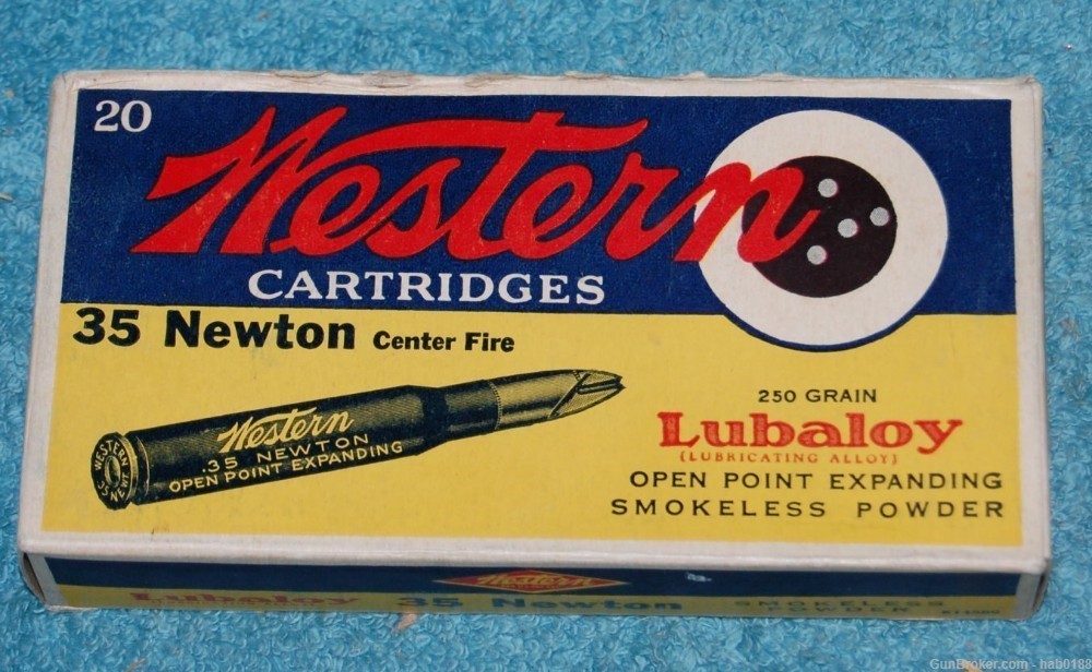 Vintage Full Box of Western Bulls Eye 35 Newton w/ 250 gr Open Point-img-0