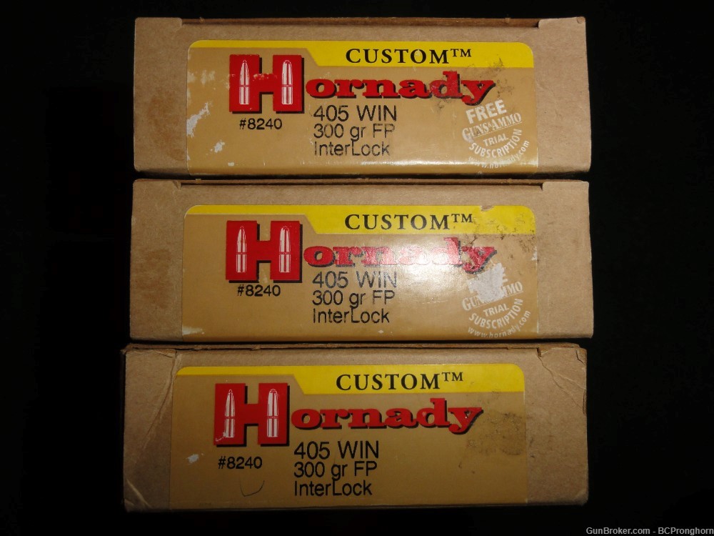 60 Rnds Factory Hornady Ammo for .405 Winchester CenterFire (WCF), 300gr FP-img-1