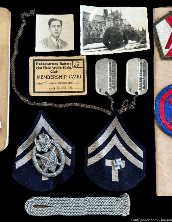 WW2 German SS Allgemeine Shoulder board badge medal US VET tag WWII uniform-img-1