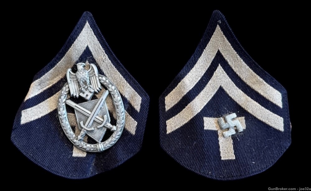 WW2 German SS Allgemeine Shoulder board badge medal US VET tag WWII uniform-img-6