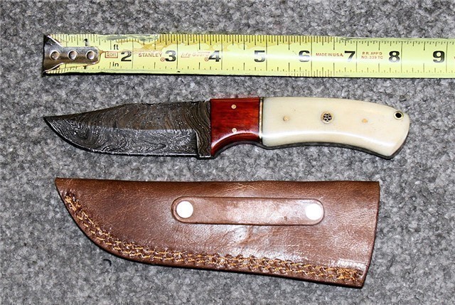 CUSTOM HANDMADE HUNTING KNIFE DAMASCUS MS1017-img-1