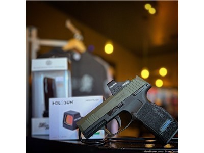 Custom CA P365 OD Green Certified Cerakoted, extended grip and Green Dot
