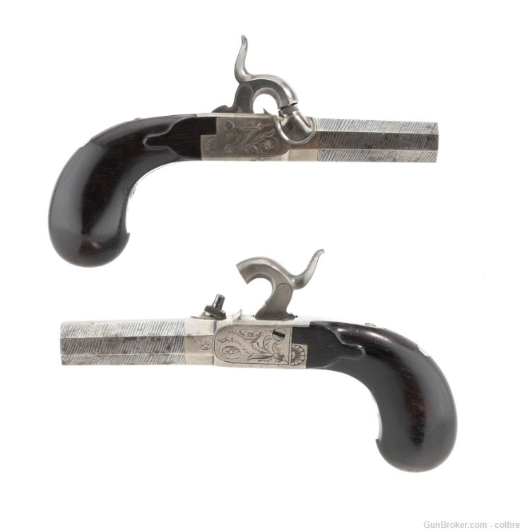 Pair of Belgian Percussion single shot pistols (AH5883)-img-0