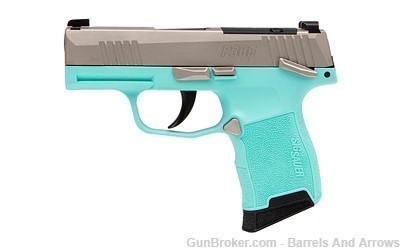 SIG SAUER P365 380ACP 3.1" OR NICKEL/TURQUOISE 10RD-img-0