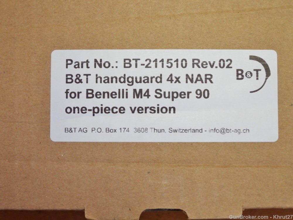 B&T/Benelli M4 Super 90, 1 piece Quad Rail, Handguard Assy. Black-img-1