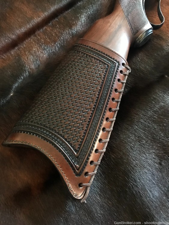 Winchester 1886, Ricochet Roy's Old West Custom Leather Stock Cover-img-0