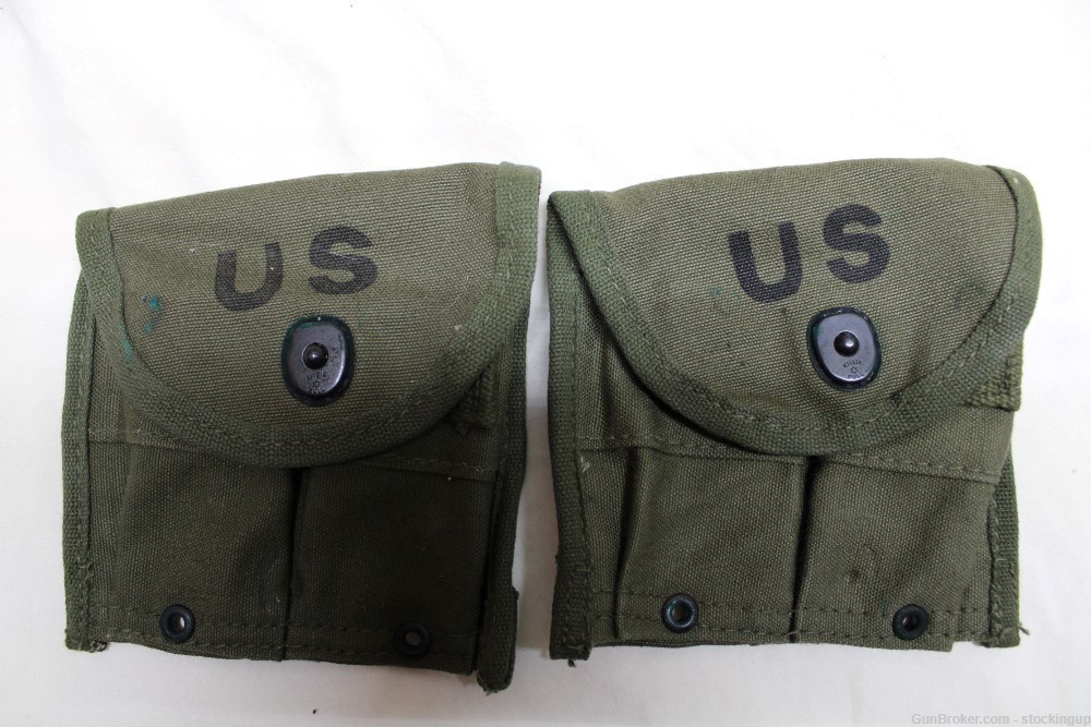 2 US Military Issue M1 Carbine 15 Round Magazine Pouches 2 Pouch-img-0