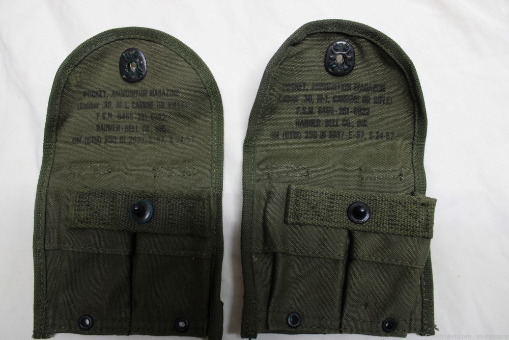 2 US Military Issue M1 Carbine 15 Round Magazine Pouches 2 Pouch-img-1