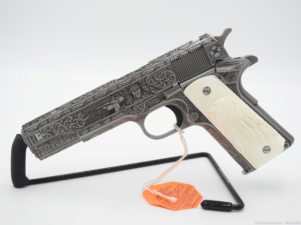 NEW RELEASE! Custom Engraved Tomahawk Colt 1911 70 Government Model 45 ACP-img-3