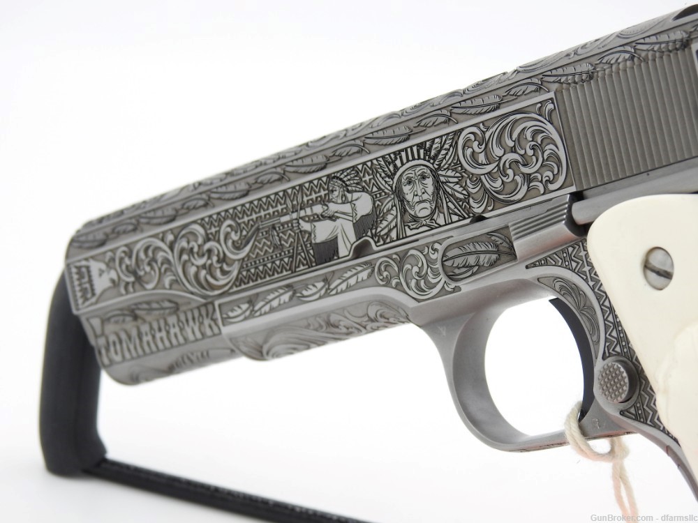 NEW RELEASE! Custom Engraved Tomahawk Colt 1911 70 Government Model 45 ACP-img-11