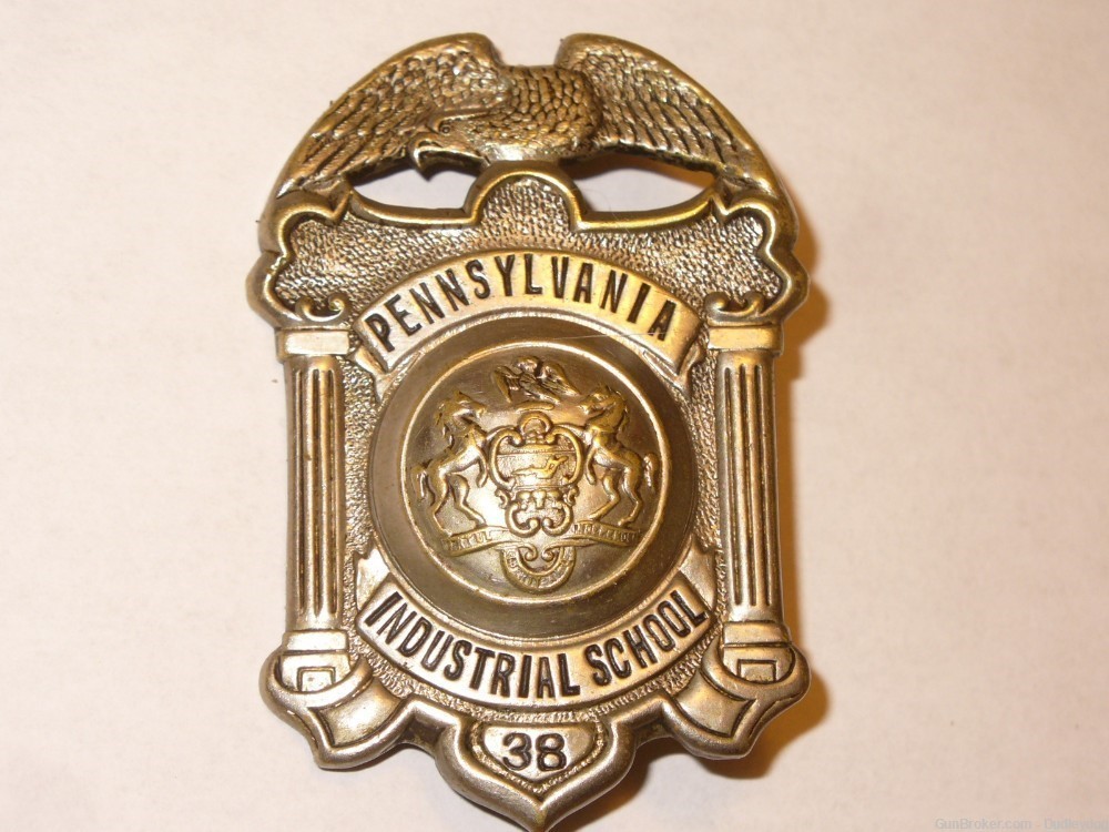Pennsylvania Industrial School Badge 38 Guard Police Obsolete-img-0