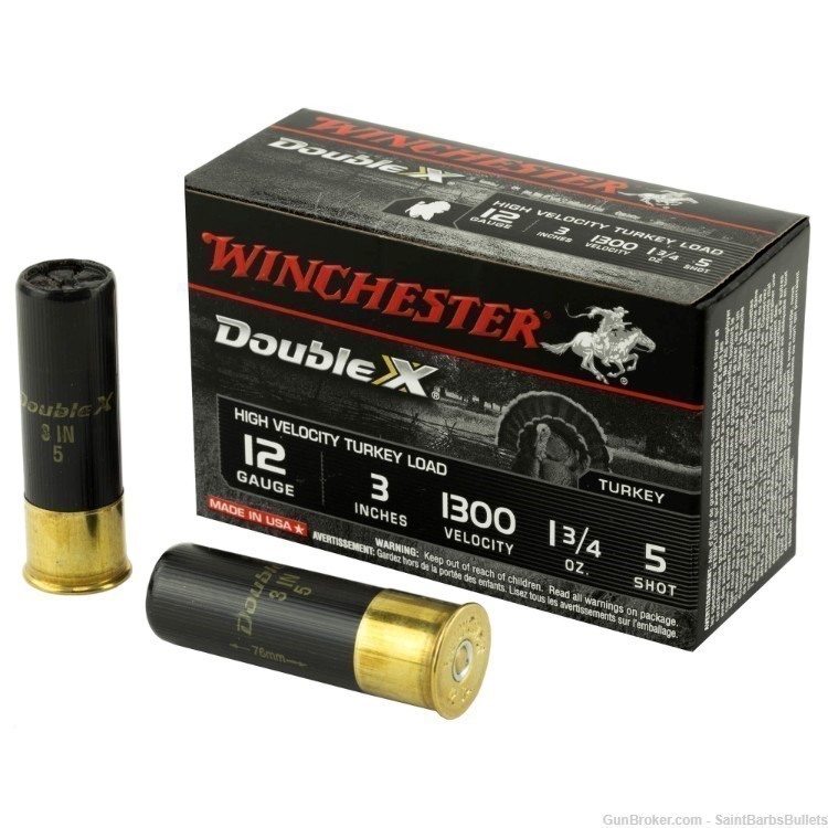 Winchester Double X High Velocity Turkey Load 12 Gauge 3" 1 3/4oz #5-img-0