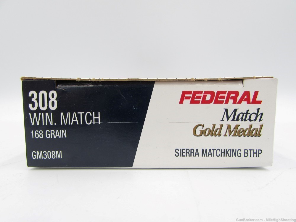 500x Federal Gold Medal Match 168 Gr. 308 Win Sierra Matchking BTHP GM308M-img-2